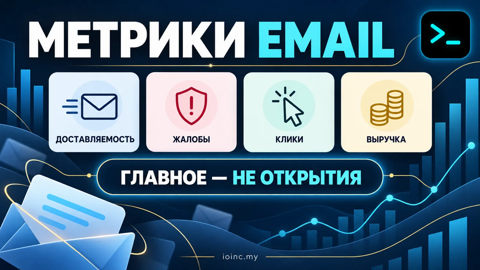 Метрики email-маркетинга: доставляемость, жалобы, клики и выручка вместо показателя открытий — инфографика