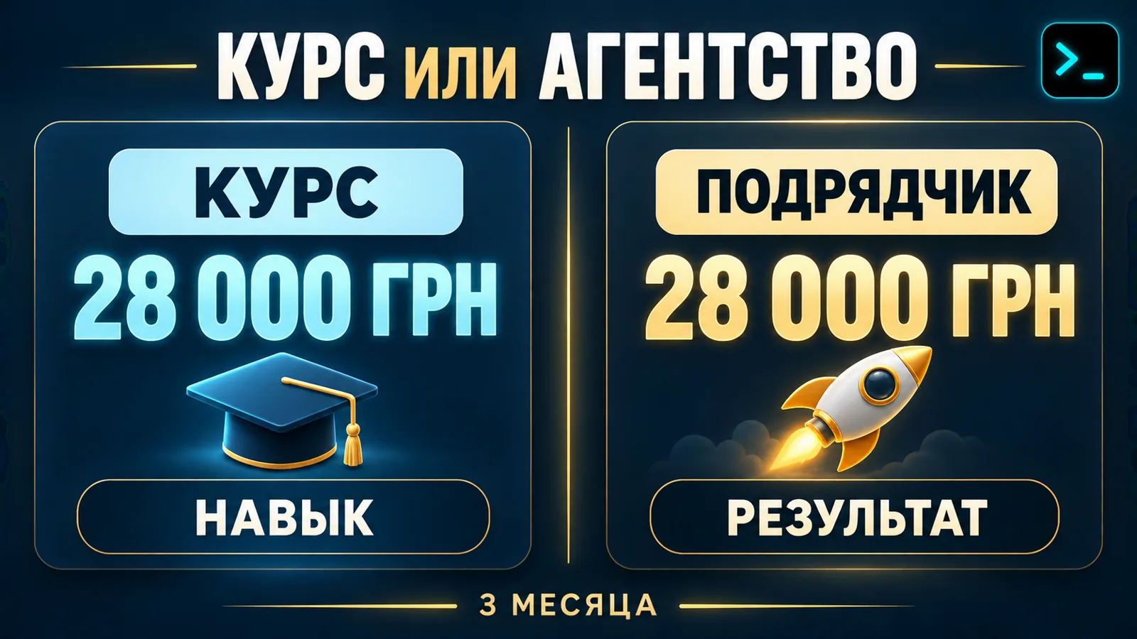 Курс или подрядчик: сравнение бюджета 28 000 грн на обучение и на работу агентства