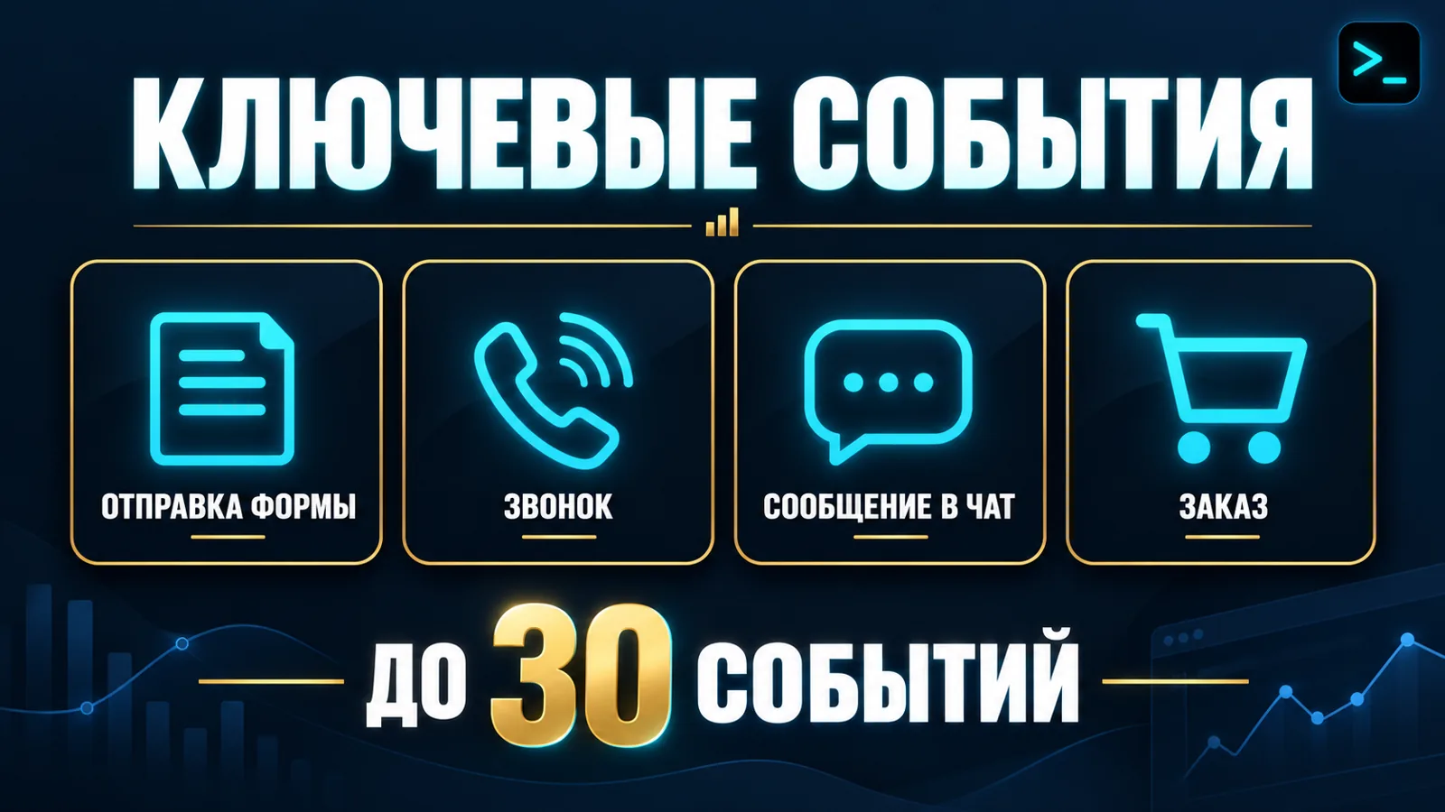 Ключевые события Google Analytics 4 для сайта: отправка формы, звонок, переход в мессенджер и заказ — инфографика