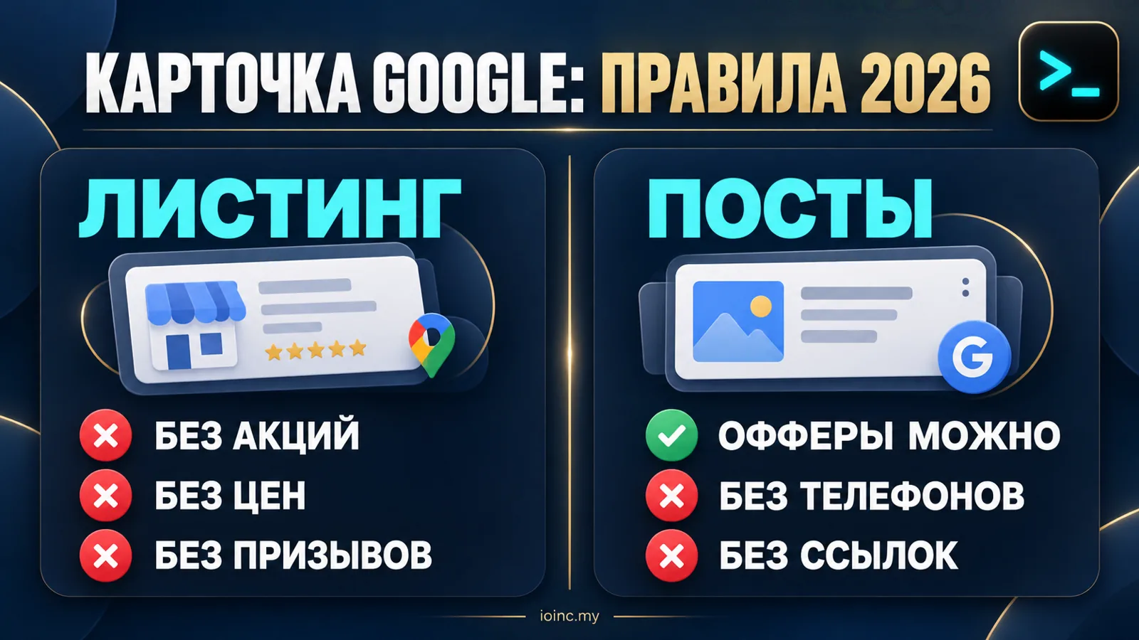 Новые правила Google Maps 2026: что нельзя в листинге и что разрешено в постах