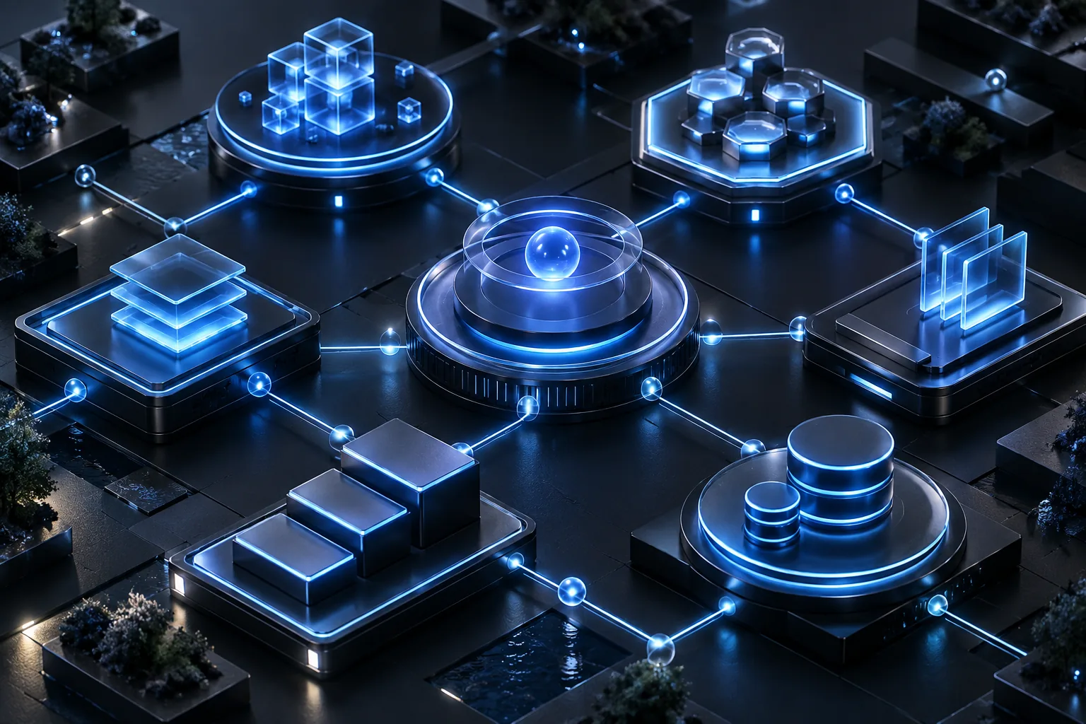 Несколько платформ и сервисов соединены в единую сеть интеграций магазина