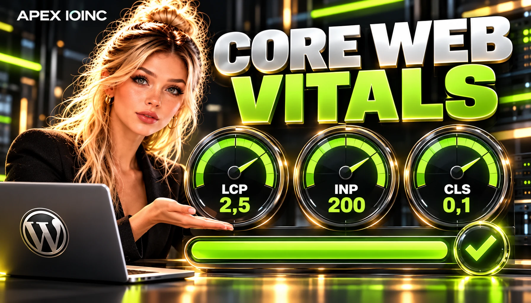 Core Web Vitals для WordPress: LCP 2,5 с, INP 200 мс, CLS 0,1