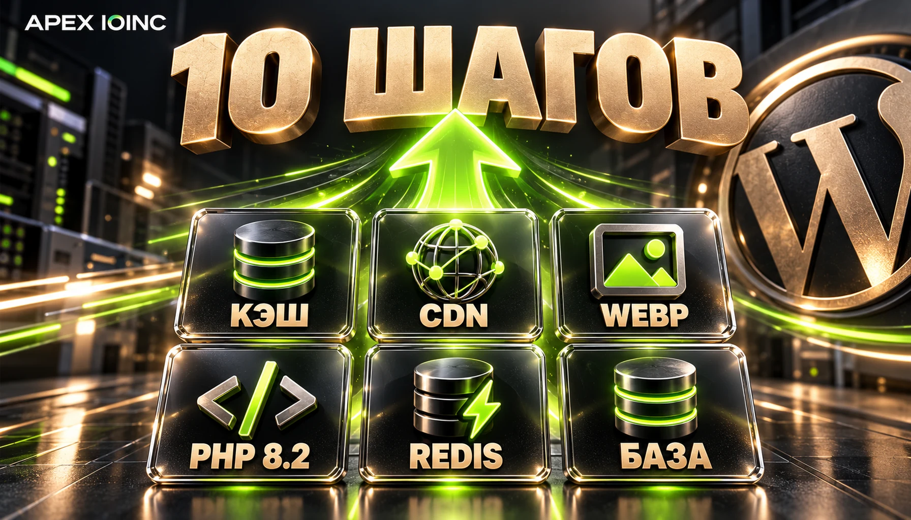 что ускоряет сайт на WordPress: кэш, CDN, WebP, PHP 8.2, Redis, база